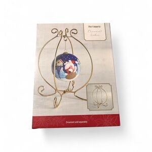 Pier 1 Imports Christmas ornament display holder foldable gold tone-9.25” Metal
